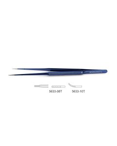 CV Elite - Titanium Micro Forceps W/ Platform Tips, round handle, tips impregnated w/ fine tungsten carbide dust, platform tip