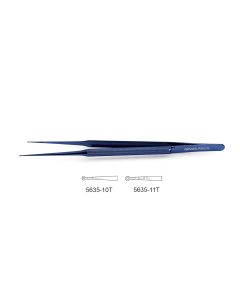 CV Elite - Titanium Micro Ring Tip Forceps, round handle, tips impregnated w/ fine tungsten carbide dust