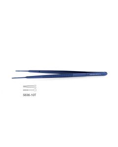 CV Elite - Titanium Gerald Forceps - Straight Platform Tips, flat handle, tips impregnated w/ fine tungsten carbide dust, straight platform tips
