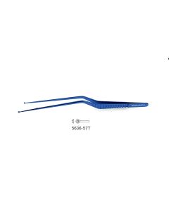 CV Elite - Titanium Tumor Grasping Forceps, flat handle, bayonet-style, concave serrated tips, 8-3/4" (22.0 cm)