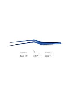 CV Elite - Titanium Bayonet-Style Micro Forceps - Tips Impregnated W/ Fine Tungsten Carbide Dust, flat handle, bayonet-style, tips impregnated w/ fine tungsten carbide dust, straight tips, 8-3/4" (22.0 cm)