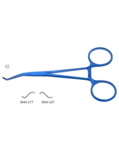 CV Elite - Titanium Kitzmiller Micro Clamp, angled debakey jaws, 23.0 mm jaw length, 4-1/4" (11.0 cm)