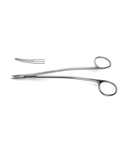Dandy Trigeminal Scissors, curved w/ backward angled handles