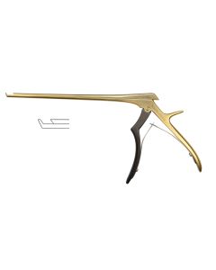 Bi-Color Ceramic Cut Quick Clean™ Micro Kerrison Rongeur, black/gold titanium nitride coat, 40 degrees up, w/out ejector