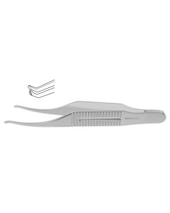 Troutman-Barraquer Corneal Utility Forceps, 1x2 teeth on 45 degree angle, slightly overlapping, 3" (7.0 cm)