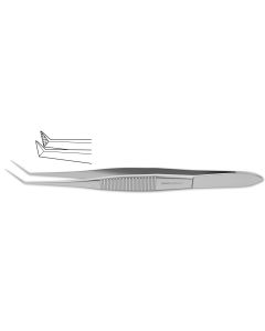 Utrata Capsulorhexis Forceps, 12.0 mm long angled jaws w/ iris stop