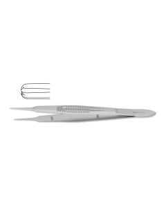 Castroviejo Fixation Forceps, wide handle, w/ out platform, 1x2 teeth, 4-1/8" (10.5 cm)