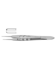Jaffe-Castroviejo Suture Forceps, 1x2 teeth w/ platform, 4-1/8" (10.5 cm)