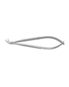 Katzin Corneal Transplant Scissors, miniature pattern, uneven blunt blades, upper blade shorter than lower blade, 4-1/8" (10.5 cm)