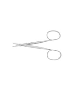 Aebli Corneal Scissors, large ribbon ring handles with flat shanks, smooth rounded blades, 4" (10.0 cm)