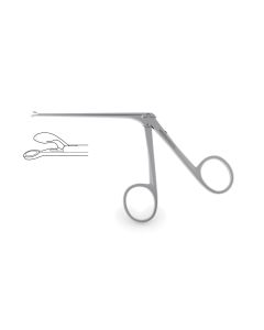 House Oval Cup Forceps, 0.9 mm oval cups, 2-3/4" (70.0 mm) shaft, 5-1/4" (13.5 cm)