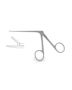 House Alligator Forceps, 6.0 mm finely serrated jaws, shaft 3" (75.0 mm), 5-1/2" (14.0 cm)