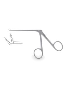 Novo Ear Forceps, 4.0 mm finely serrated jaws, shaft 3" (75.0 mm), 5-1/4" (13.5 cm)