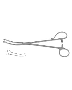 White Tonsil Seizing Forceps, 1 open ring handle, medium curve
