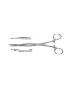Tendon Guide Forceps (Tendon Retriever), double-action, serrated jaws with 1x2 teeth, 8" (20.0 cm)