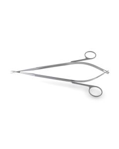 Micro Scissors, ring & spring handles, dissecting, round handle 8.0 mm diameter, curved blade 15.0 mm long