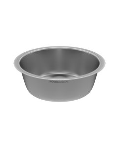Solution Basin, stainless steel, large rounded-radius corners for easy pouring & cleaning, no-spin recessed bottom for stability